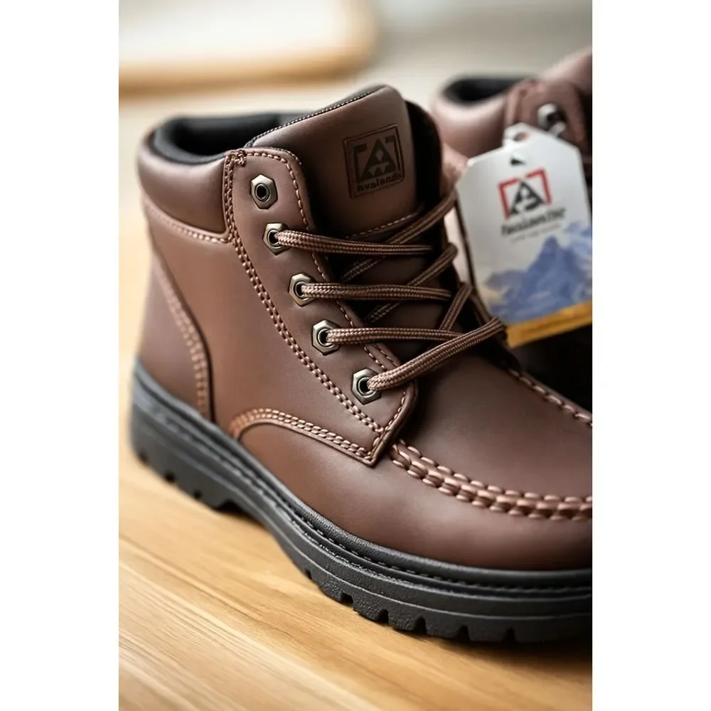 Avalanche Brown Outdoor Boots Water Resistant Youth 4 Durable Traction Hiking - Picture 5 of 8